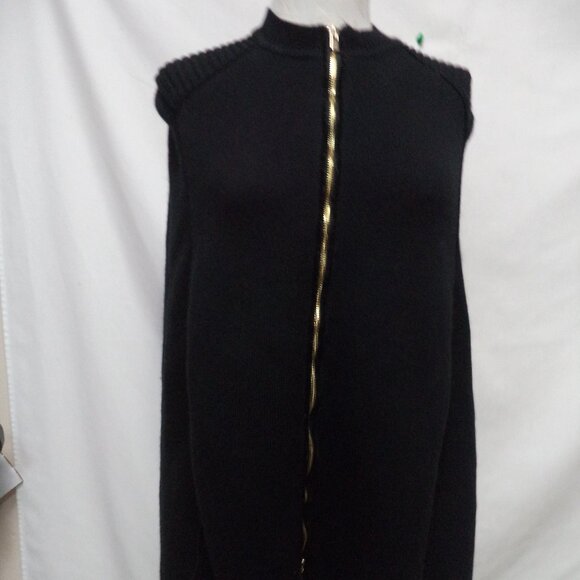 Maje black sweater knit cape poncho cover-up zip up One Size Small Medium Large - Picture 1 of 9